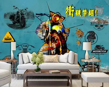 3d foto tapetai pritaikytos freskos retro motociklų fone sienos plakatas namų dekoro kambarį tapetai sienos 3d