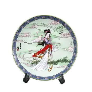Jingdezhen keramikos famille rose dizaino dėkingi plokštės surinkimo namų kambarį papuošalai
