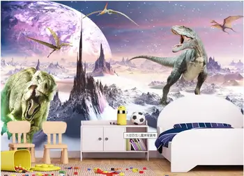 pritaikytas freskos foto tapetai, 3d Space Star Kalnų Dinozaurų vaikų kambarį, namų dekoro tapetai sienos 3d miegamasis